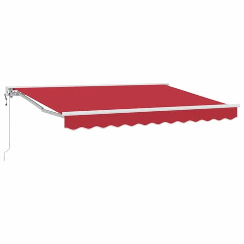 vidaXL Einziehbare Markise Rot 350x200 cm Stoff, Moderne Markise, wasserabweisendes Material für Terrassenüberdachung, UV-Schutz Sonnenschutz