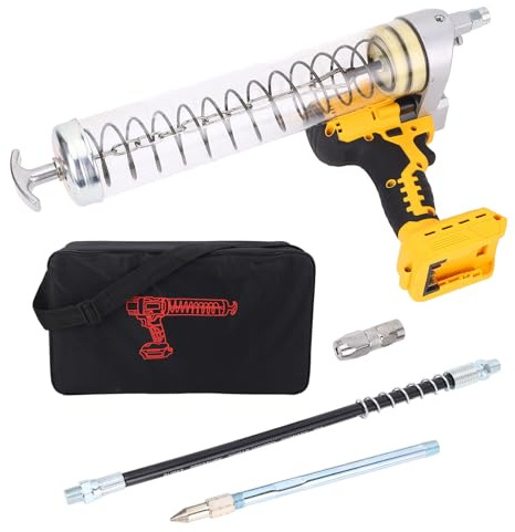 Hiraith Pistola de Grasa Eléctrica Inalámbrica de 12000 PSI - Motor sin Escobillas de Iones de Litio de 20V/60V Lubricador de Alta Presión con Manguera y Boquilla Flexible/dura, con