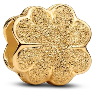 MSPOVOF Fleur dorée mini Charm, S925 perle en argent sterling, pour bracelets et colliers, pour les femmes cadeau de bijoux