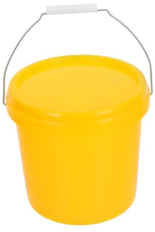 TOGEVAL Cubo Pequeño de Plástico con Tapa Hermético y Asa, Capacidad 5l, Construcción Gruesa y Resistente, Adecuado para Almacenamiento y Uso Doméstico