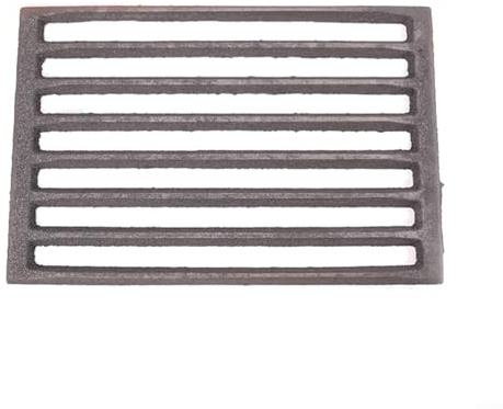 EXTRWORY Kaminrost Gusseisen Ersatzteil für Kamin quadratisches Eisenrost schwarz Heizen Ofen Zubehör Werkzeug (28 x 19,5 cm)
