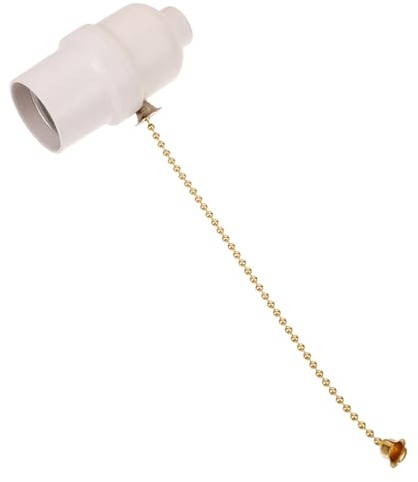 Zerodeko Portalámparas de Cadena para Lámpara de Techo Interruptor de Tracción Casquillo de Luz Rosca E27 Accesorio Eléctrico Cable Dorado Kit de Recableado para Uso Doméstico y