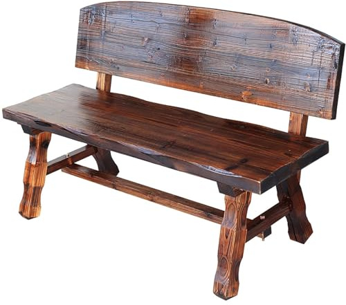 Utomhus trä trädgårdsbänk utan armstöd, väderbeständig 100 x 47 x 73 cm uteplats päls för terrass, park, gård, balkong, veranda och trädgård