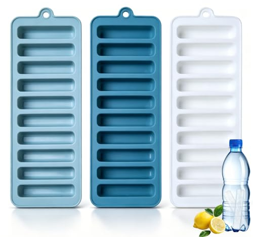 3-Pack 10-Cavity Slim Silicone Ice Stick Trays