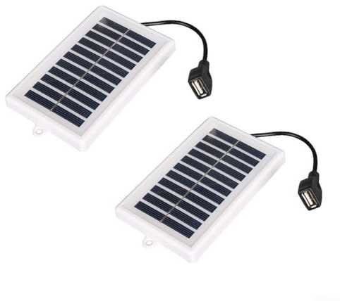 2W 5V Portable Solar Charging Board with USB Interface, Ultra Compact for MINI Solar Panel for Phone Flashlight Fan and Other 5V Devices, Outdoor Camping Essential, ABS, 5×3×0.5cm(2PCS)