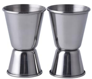 PERSELOSO Jigger Doble de Acero Inoxidable para Cócteles Capacidad de 15ml y 30ml, Medidor de Barra para Bar y Restaurante, Diseño de Dos Lados en Color Plata