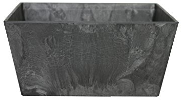 Artstone Pflanzgefäß Pflanzschale Ella, frostbeständig und leichtgewichtig, Schwarz, 30x14cm