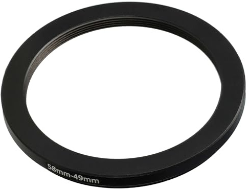 vhbw Anillo Adaptador Step Down de 58 mm a 49 mm para Objetivo de la cámara - Adaptador de Filtro, Metal, Negro