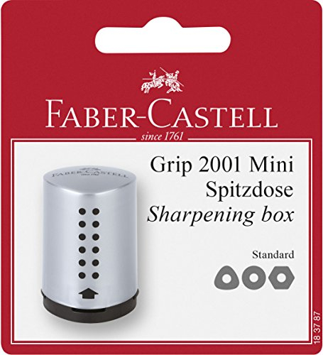 FABER-CASTELL 183787 - Einfachspitzdose Grip 2001 Mini, silber, 1 Stück
