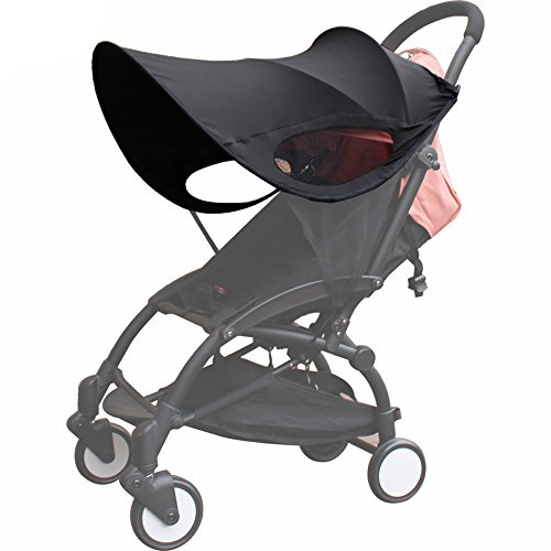 RETYLY Version mejorada de Baby Stroller Sun Visor Carriage Sun Shade Toldo cubierta para cochecitos de Accesorios Negro