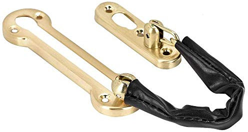 MroMax Thick Chain Door Guard Lock Security Safety Latch Lock Stainless Steel Heavy Duty Door Guard Gate Latch Safety Door Lock for Inside Door Gold 2Pcs