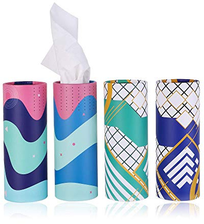 Soporte de pañuelos para Coche con pañuelos faciales a Granel, Caja de pañuelos para automóvil, contenedor Redondo – Tubos de pañuelos para Coche, pañuelos de Viaje portavasos de Coche