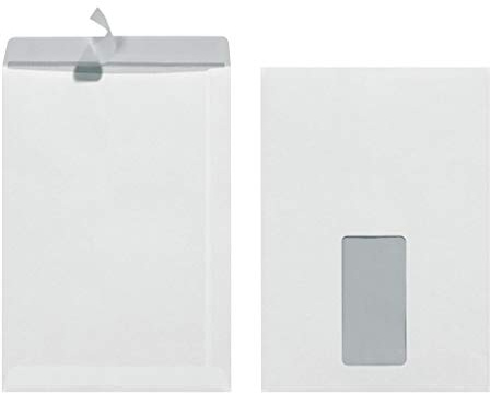 Herlitz Versandtasche C5 90 g Haftklebend, 250 Stück mit Innendruck weiß (mit Fenster | 250 Stück)