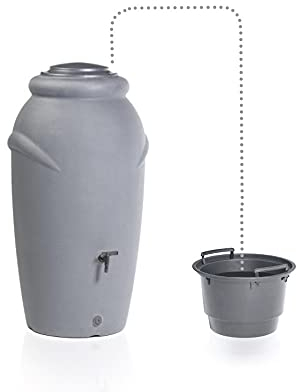 Looping-Lu Regentonne 210 Liter mit Wasserhahn und Pflanzkübel