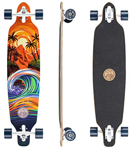 Osprey | Twin Tip Longboard, 99,1 cm, komplettes Skateboard, 7-lagiges kanadisches Ahorn-Deck, für Erwachsene, Kinder und Anfänger, Sonnenuntergang, mehrere Farben