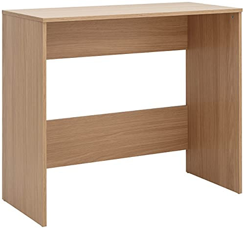 GFW Piro Desk Computer Table Desks For Gaming, Work, Writing & Console. Wooden Office Desk For Home & Office. Small Compact Free Standing Desk Workstation. Modern Simple Design Workspace (Oak)