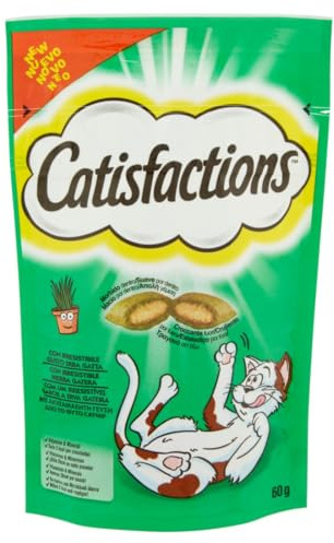 Catisfactions Katzensnack mit unwiderstehlichem Katzengras, 6 Packungen à 60 g