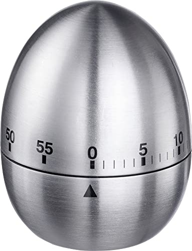 Westmark Kurzzeitmesser, Mechanisch, Für 60 min, Schlichtes Design, Rostfreier Edelstahl, Tempus, Silber/Schwarz, 10972260