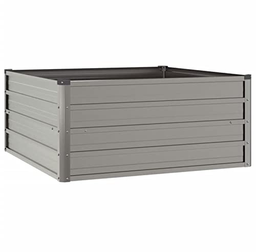 Tidyard Jardinière de Patio Pot de Fleurs Jardinière de Jardin Support pour Plantes Bacs à Fleurs Acier corten Gris 100x100x45 cm
