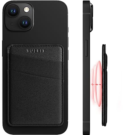 VULKIT Portefeuille Magsafe Compatible avec Série iPhone 15/14/13/12, Porte-Cartes RFID Lycra Extensible avec Aimant MagSafe