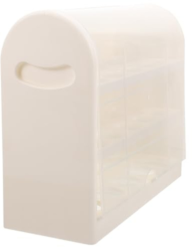 Caja de Huevos Volteada de Tres Capas Tapa, Plástico, Café | Reutilizable, Ranuras Independientes, Protege Huevos, para Refrigerador y Armario de Cocina