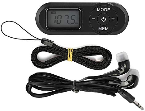 Mini Radio Portable, Noir 1,1 Pouces LCD Numérique FM Radio Lecteur de Musique Casque FM Radio de Poche pour Les Sports de Plein Air, Les Voyages pour Les Amateurs de Musique