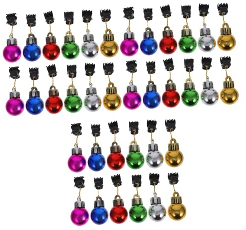 Garneck 36 STK weihnachtliche Bartclips Weihnachten Christbaumschmuck Bart Kugeln Gadgets für Männer Gesichtshaarkugeln Bart Haarschmuck helles Licht Spielereien Anhänger schmücken Mann