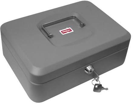 Reskal Metal Cash Box 9 x 20 x 16 cm Grey