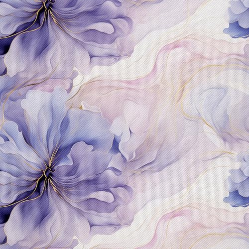 HEKO PANELS Stoff Oxford Wasserdichte Meterware Canvas-Stoff Polyester Nähstoff Dekostoffe Handwerken Wasserabweisend Blickdicht Blumenmuster Blumen Aquarell Wasserfarbe 1 Meter 155 x 100 cm DX2870