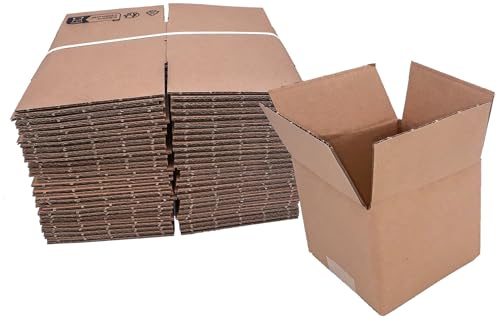 Samunshi® 50 Faltkartons Kartons für Versand Faltschachteln für kleine Waren - DHL Päckchen M - DPD XS - GLS XS - H Paket XS - kleine Kartons 120x120x110mm