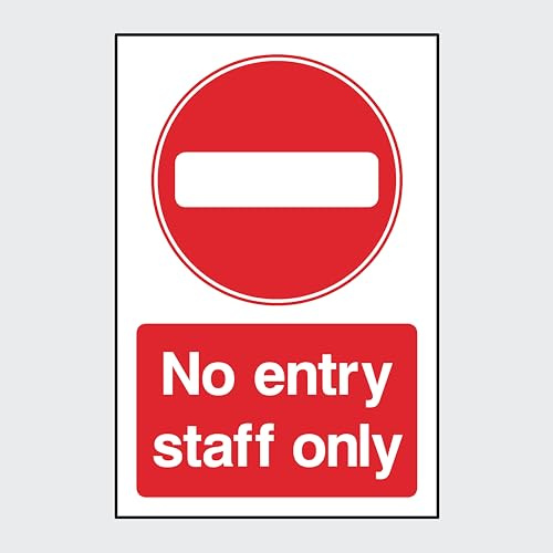 USSP&S No Entry Staff Only Sign - Black/Red (Choose Size, Material & Fixing Option) (PAR99)
