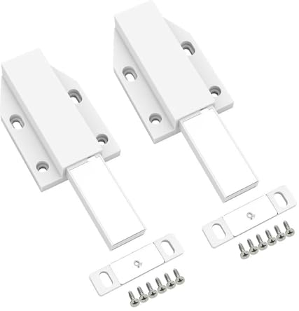 Push to Open 2 Pièces Push Open Poussoir Porte Placard Aimant Fermeture - Système de Fermeture sans Poignée pour Armoire, Tiroir, Placard - Ressort Puissant, Installation Facile