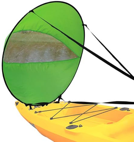 Kajak-Windsegel, Windsegel für Paddle-Board - Klares Fenster, Windsurf-Segel, Kajak-Zubehör,Tragbares Paddle-Board-Schatten-Bootszubehör für Kanu-Schlauchboot-Yacht