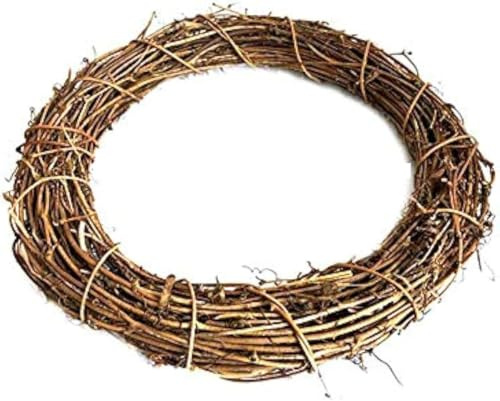 Natural Grapevine Wreathes, Christmas Rattan Wreath Hand-woven Rings Rattan Wreaths DIY Wreath for Xmas Door/Wall Decor (40cm)