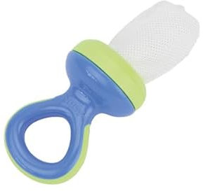 Nûby - Fruchtsauger - Sicheres Einführen von festen Nahrungsmitteln - Mit kindersicherem Verschluss und hygienischer Schutzkappe - Blau - 6m+