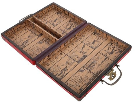 JOINPAYA Tragbare Vintage Mahjong Box Mit Großem Stauraum Robuster Mahjong Aufbewahrungskoffer Für Familienunterhaltung Und Reisen Für Haushaltsgebrauch