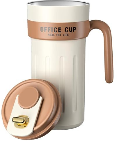 Homealexa 650 ml Kaffeebecher to go Termokaffeebecher 316 Edelstahl Isolierbecher Reisebecher Travel Coffee Mug auslaufsicher Autobecher mit Deckel und Griff