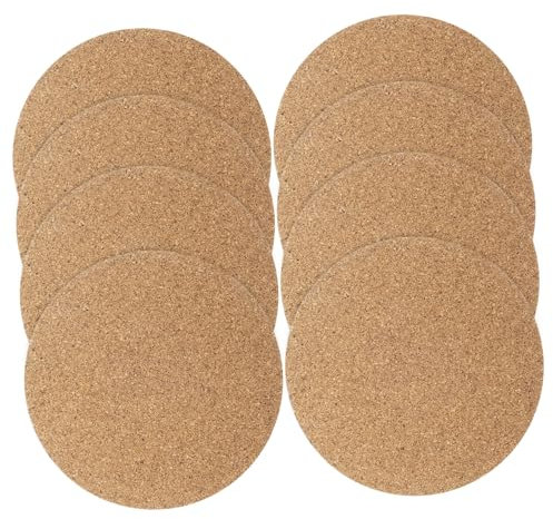 TOBBOMEY 8piezas Posavasos De Corcho Redondo para Plantas Platillos De Corcho Manteles Individuales De Atrapagotas Posavasos para Macetas Interior Decoración De Mesa