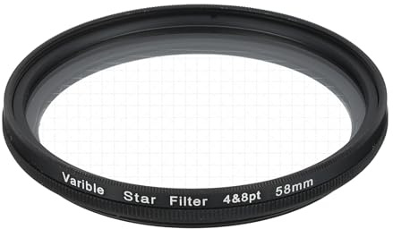 sourcing map 58mm Variable Star Filter, Starburst Lens Filter 4-8 Points Sparkle Effect Camera Lens Filters for Night Scenery Glassworks,1Pcs