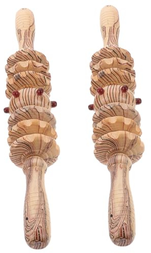 Beaupretty 2stücke Holz Handmassageroller Für Bauchmassage Praktische Ergonomische Für Rücken Und Bauchbereich Durchblutung Und Entspannung