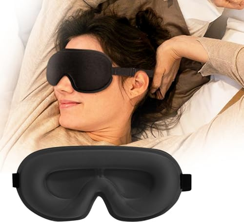 ALLY-MAGIC 3D Schlafmaske für Seitenschläfer, Augenmaske für Frauen & Herren 100% Lichtblockierend & Atmungsaktiv geeignet verstellbare Gummiband Weiche für Reise-Yoga E23-HSSMYZ