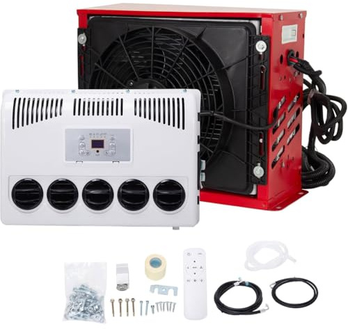 RVUEM Climatiseurs Stationnement pour Automobiles, Unité 12V CC, Mini-Split, Faible Bruit, éConomies D'éNergie, Conversion FréQuence Intelligente, pour Camping Cars Camions Fourgonnettes Caravanes