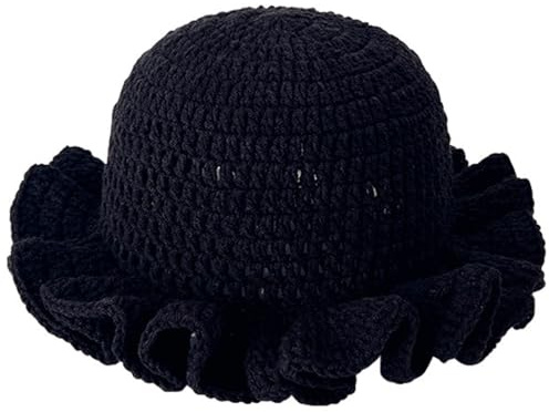 Royid Crochet Bucket Hat for Womens Knitted Hat Trendy Fisherman Hat Foldable Handmade Bucket Cap for Travel Daily Wear