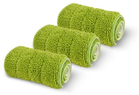 Gogogmee 360degré Balai Rotatif Microfibre Vert avec Franges Lavables Serpillière pour Parquet Et Nettoyage Facile des Sols Durs Vadrouille Légère pour Intérieur Et Bureau