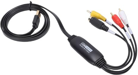 Tangxi Convertitore da VHS a Digitale, Scheda di Acquisizione Video USB 2.0 con Ingresso Video AV S in Uscita USB AC, Conversione HD Analogico 1080P, per Videoregistratori DVD Hi8 DV