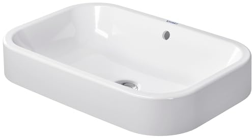 Duravit Aufsatzbecken Happy D.2 60cm mit Überlauf, ohne Hahnlochbank, 2314600000, Farbe: Weiß