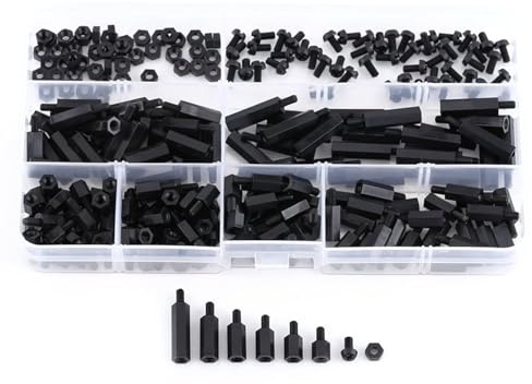250 Stück Set M3 Männlich Auf Weiblich Sechskant Abstandshalter Säulen Schrauben Muttern Sortiment Mit Aufbewahrungsbox Für M3