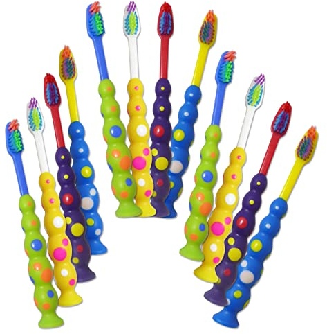 Dental Aesthetics 32 Childrens Toothbrushes ~ Bulk Packs Kids Manual Brushes (Sucker Base)