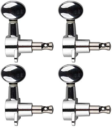 Futheda 4 Stück versiegelte Ukulelen Stimmwirbel Saiten Stimmwirbel Schlüssel Silber geschlossen Locking Tuner Mechaniken mit Schrauben Set für 4-saitige Gitarre