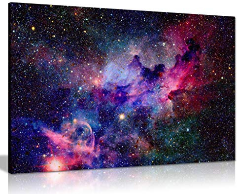Galaxy Stars Cosmic Space Canvas Wall Art Picture Print (24x16) for Bedroom